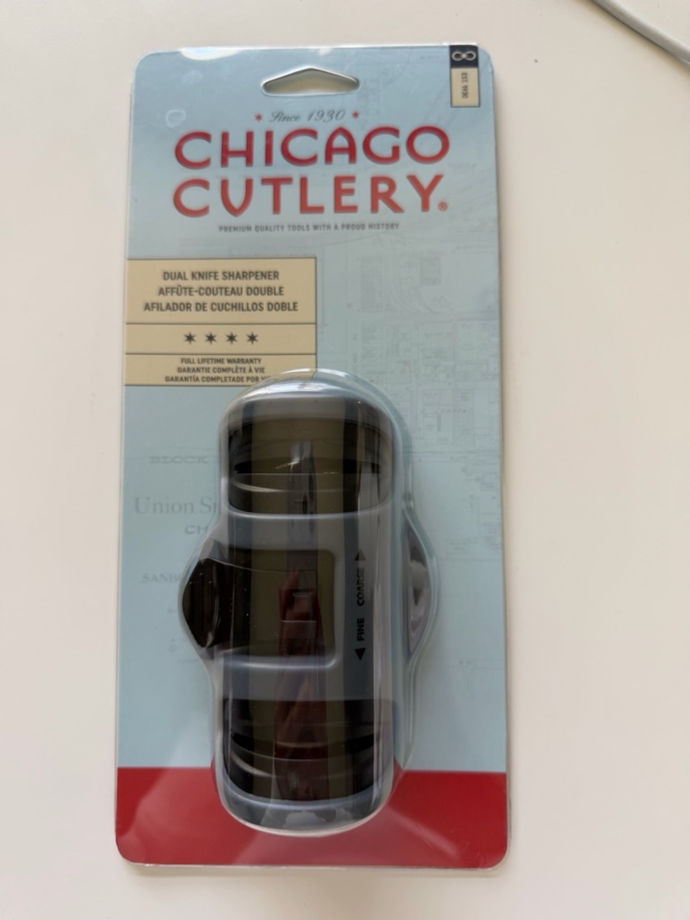 Chicago Cutlery Dual Stage Knife Sharpener with Fine and Coarse Sharpening - NIB